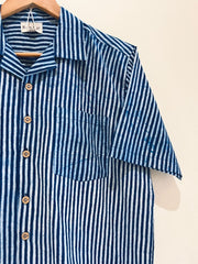 Natural Indigo Printed Half Sleeve Shirt