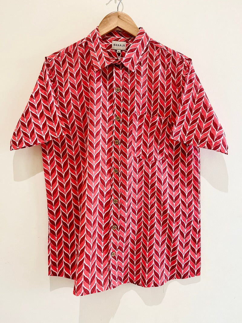 COTTON BLOCK PRINTED HALF SLEEVE SHIRT