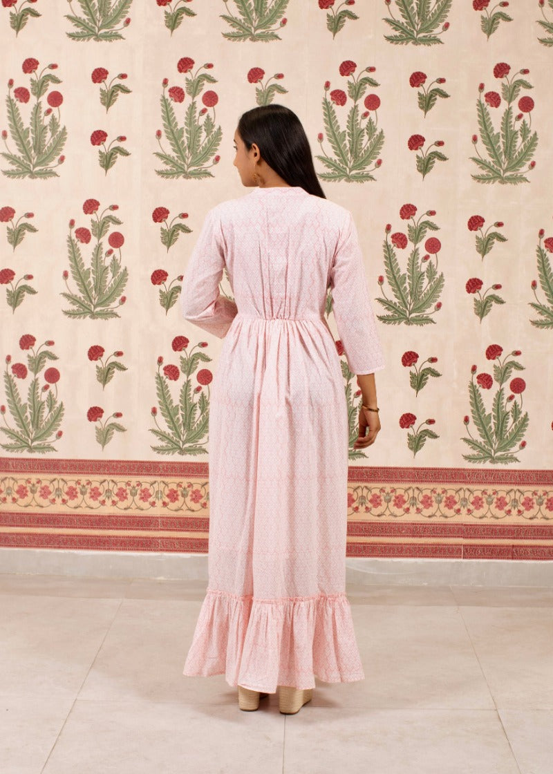 Pale Pink Printed Dress