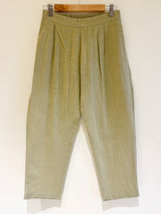 Olive Narrow Leg Cotton Pants
