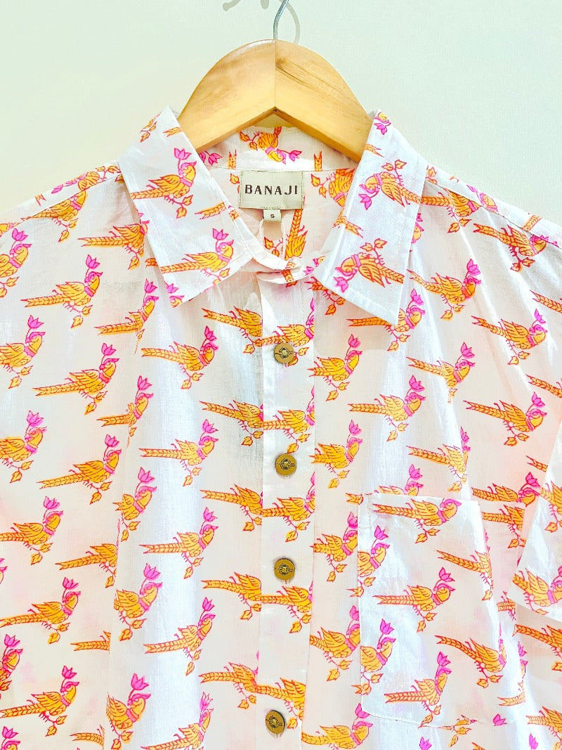 COTTON BLOCK PRINTED HALF SLEEVE SHIRT