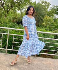 Icey Blue Printed Dress