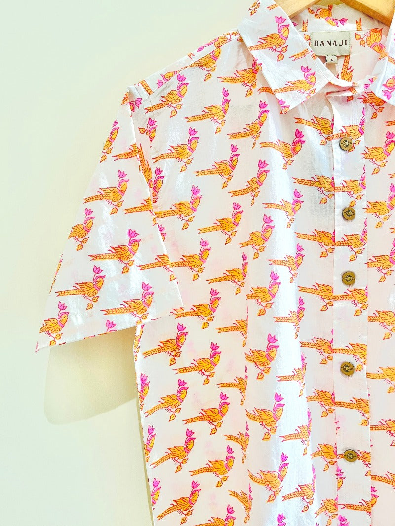 COTTON BLOCK PRINTED HALF SLEEVE SHIRT
