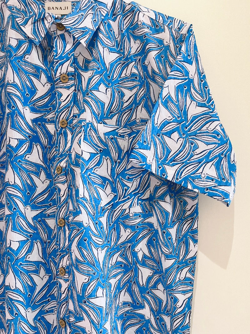 COTTON BLOCK PRINTED HALF SLEEVE SHIRT