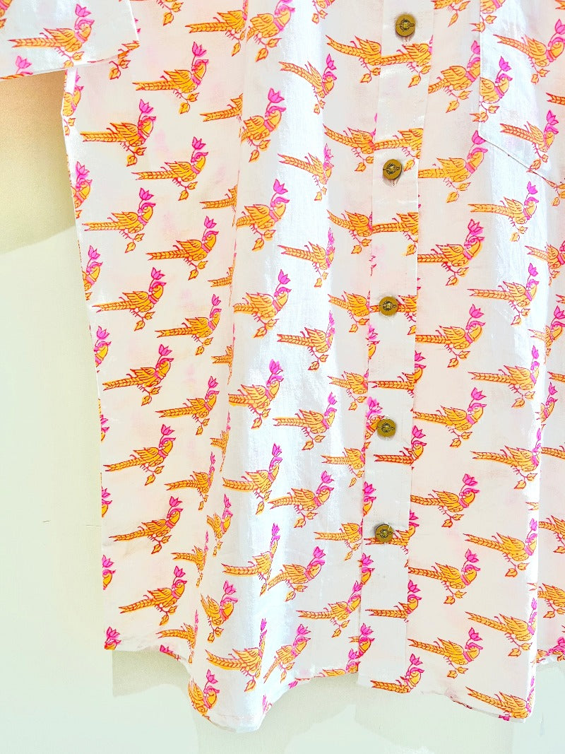COTTON BLOCK PRINTED HALF SLEEVE SHIRT