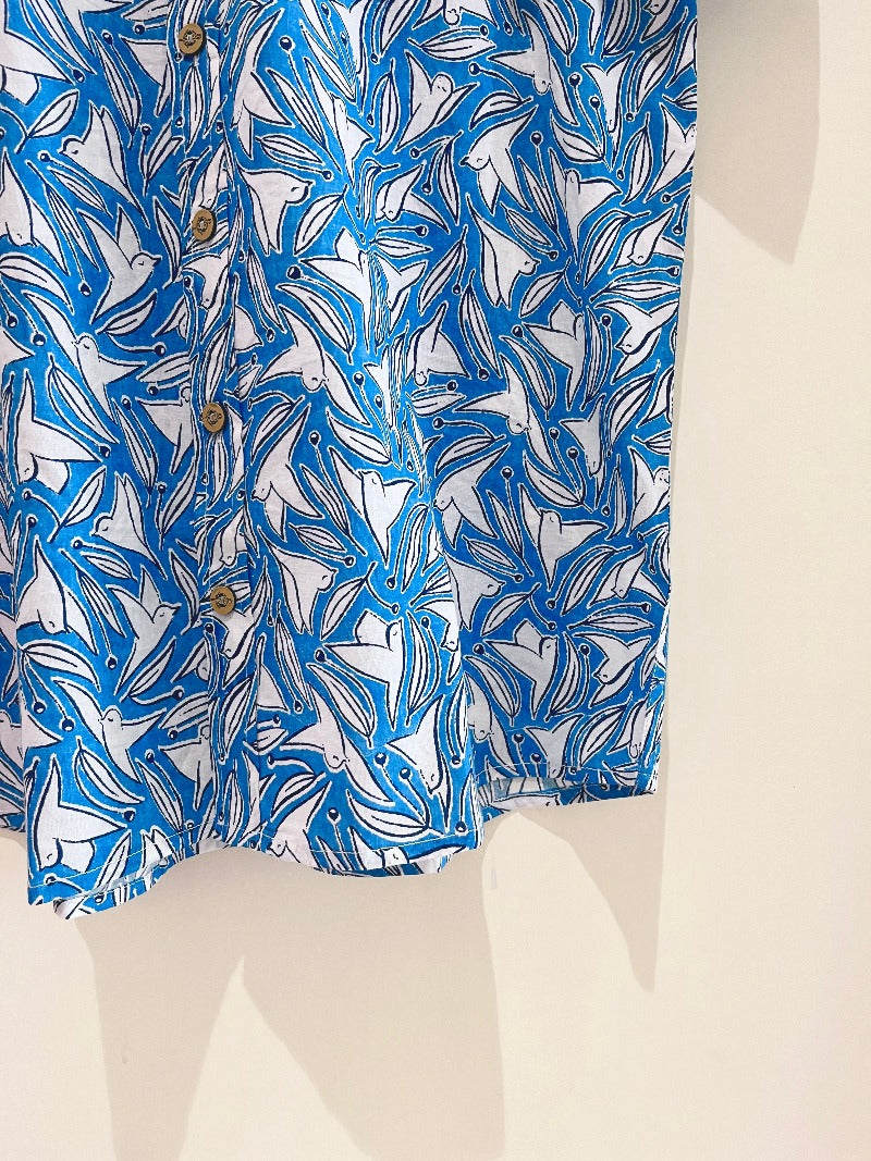 COTTON BLOCK PRINTED HALF SLEEVE SHIRT