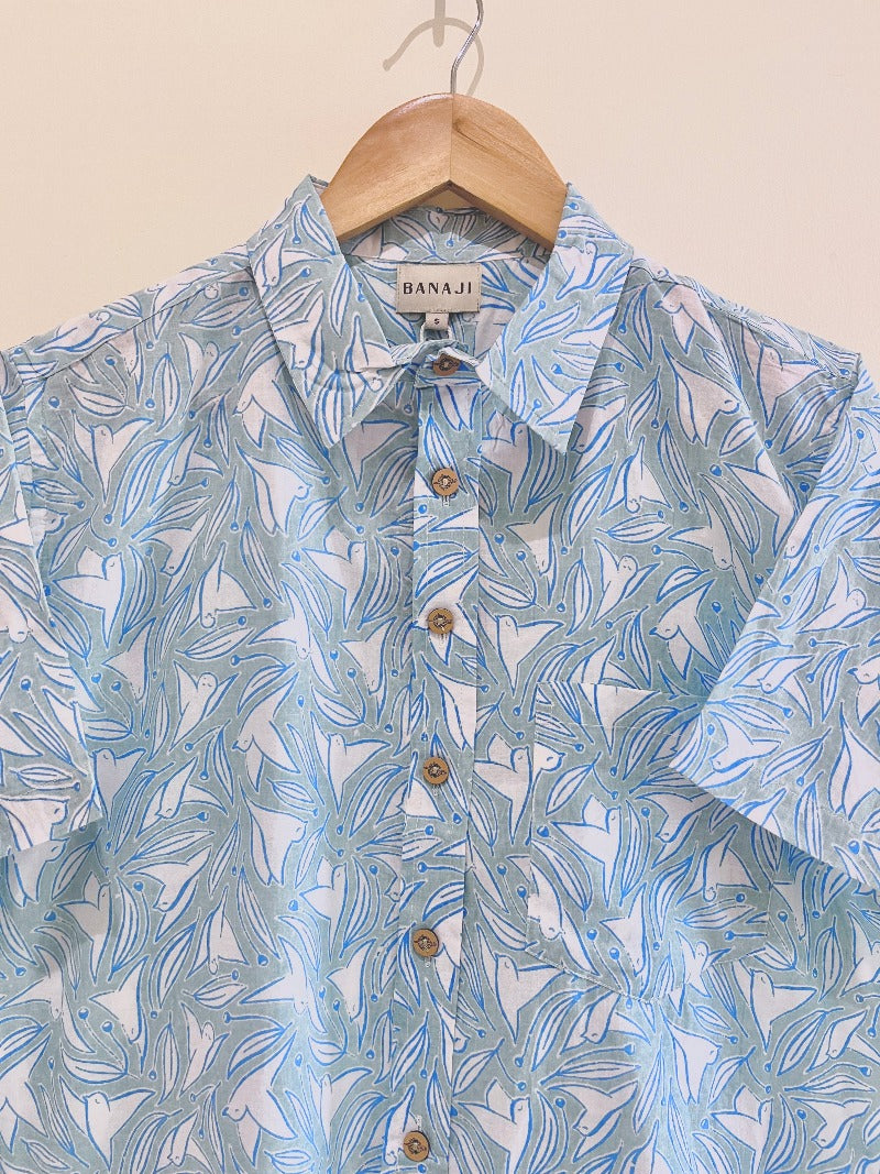 COTTON BLOCK PRINTED HALF SLEEVE SHIRT