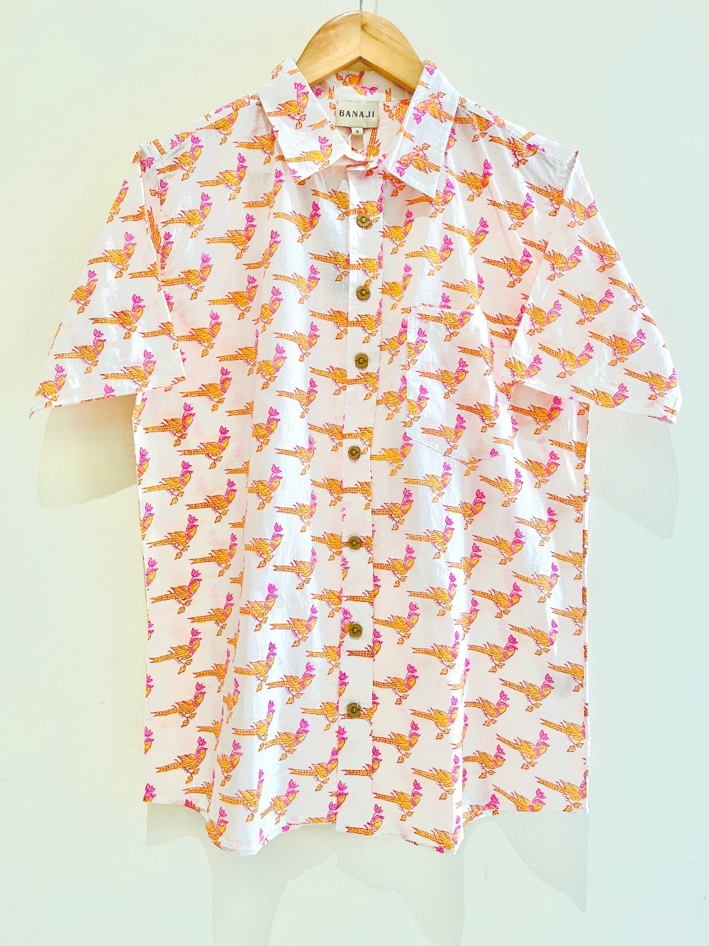 COTTON BLOCK PRINTED HALF SLEEVE SHIRT
