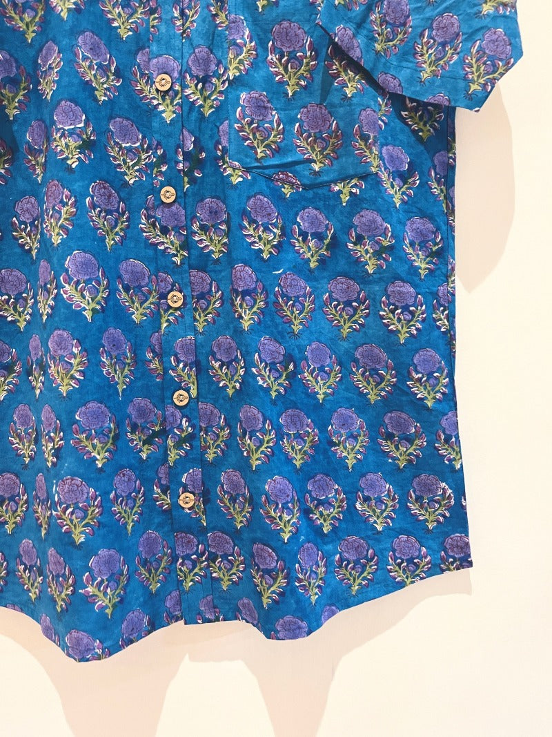 COTTON BLOCK PRINTED HALF SLEEVE SHIRT