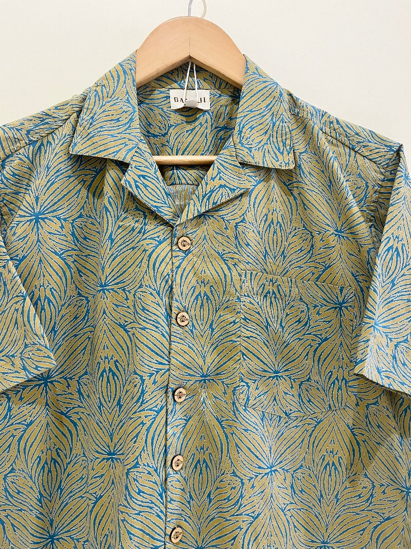 COTTON BLOCK PRINTED HALF SLEEVE SHIRT
