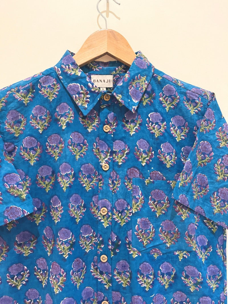 COTTON BLOCK PRINTED HALF SLEEVE SHIRT