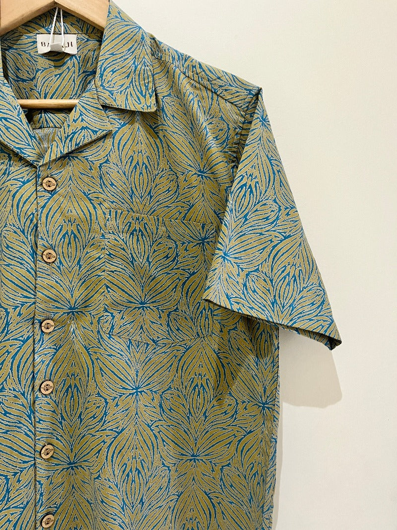 COTTON BLOCK PRINTED HALF SLEEVE SHIRT
