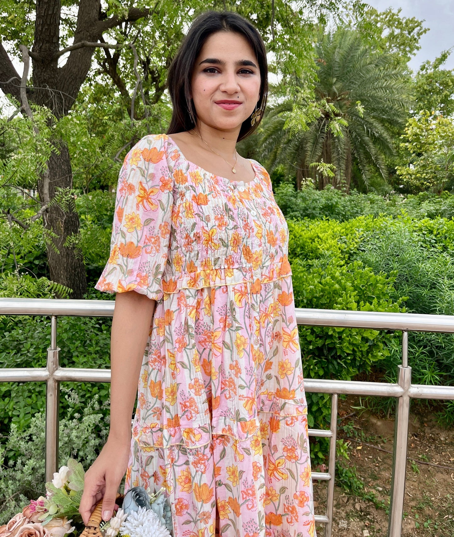 Summer Oranges Printed Dress