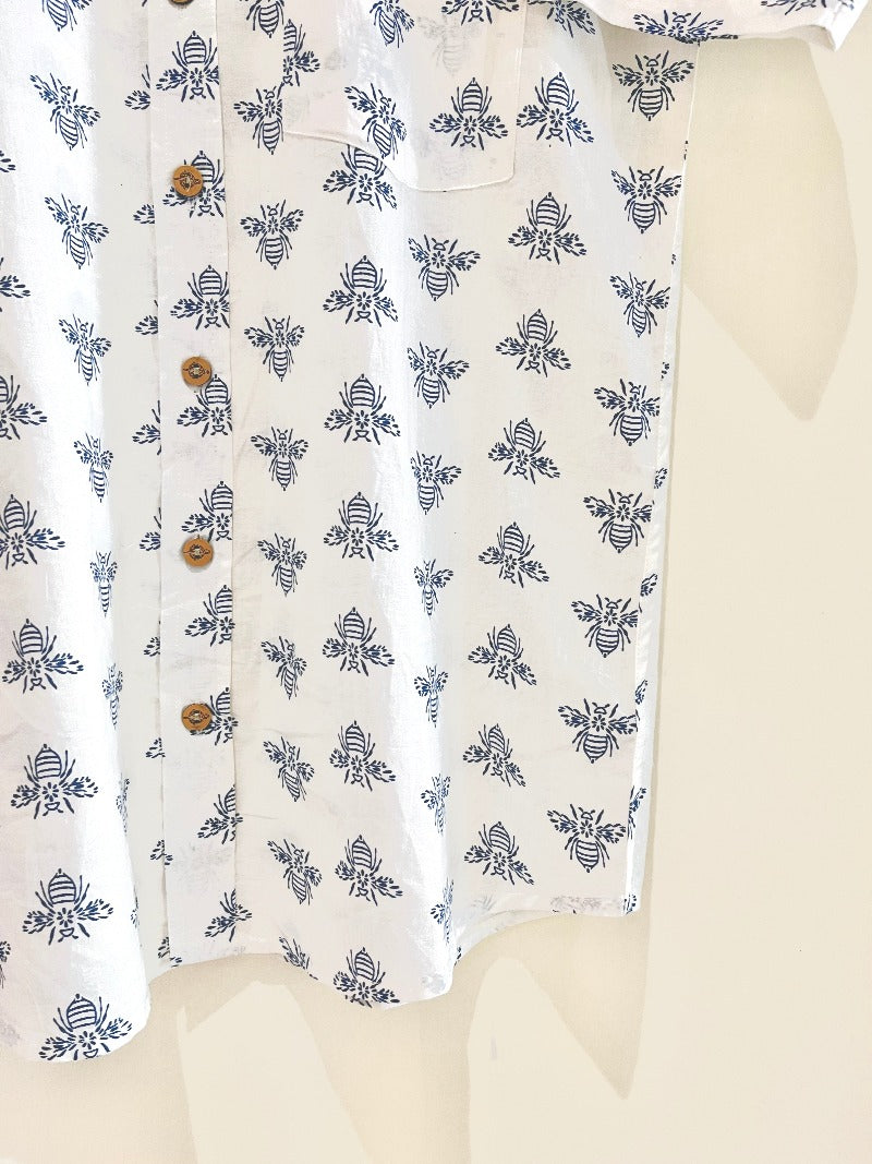 COTTON BLOCK PRINTED HALF SLEEVE SHIRT