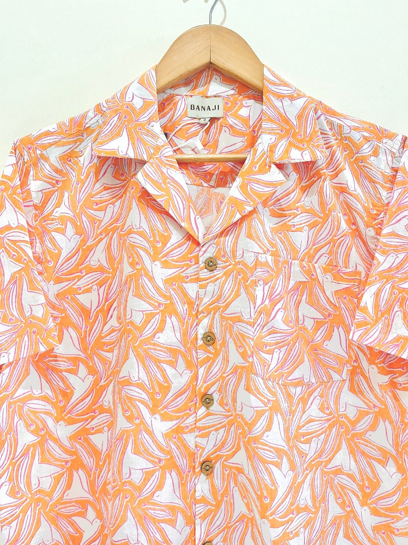 COTTON BLOCK PRINTED HALF SLEEVE SHIRT