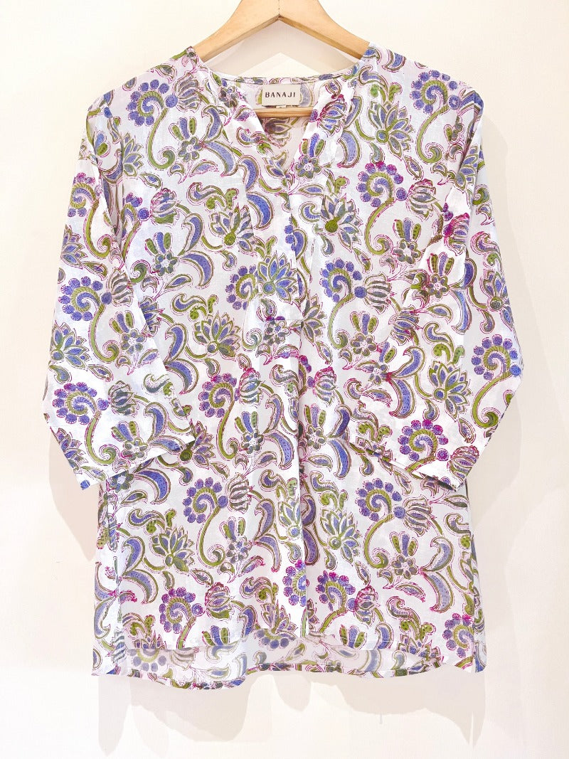 Block Printed Cotton Short Top