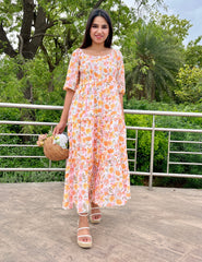 Summer Oranges Printed Dress