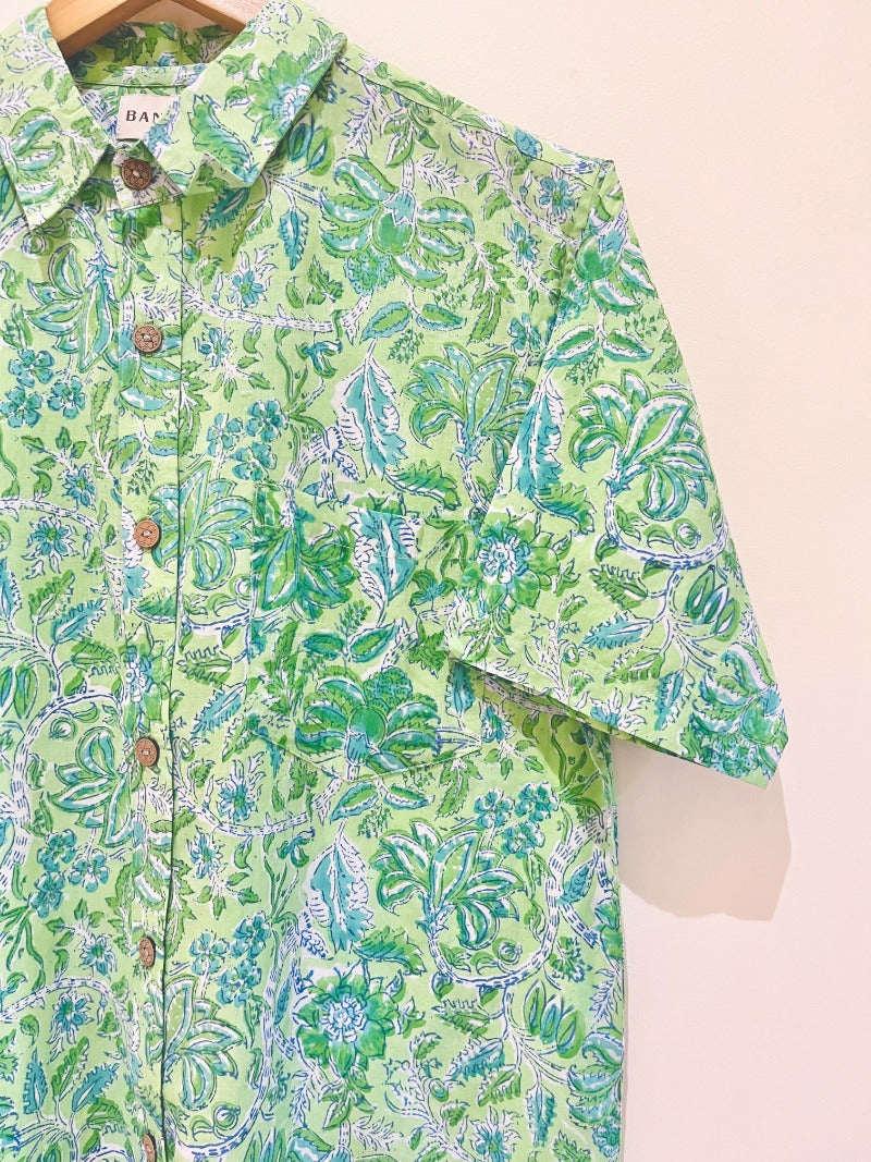 COTTON BLOCK PRINTED HALF SLEEVE SHIRT