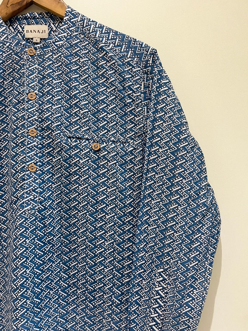 COTTON PRINTED FULL SLEEVE KURTA