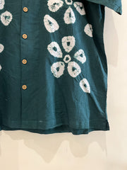 Green Shibori Hand Dyed Cotton Shirt