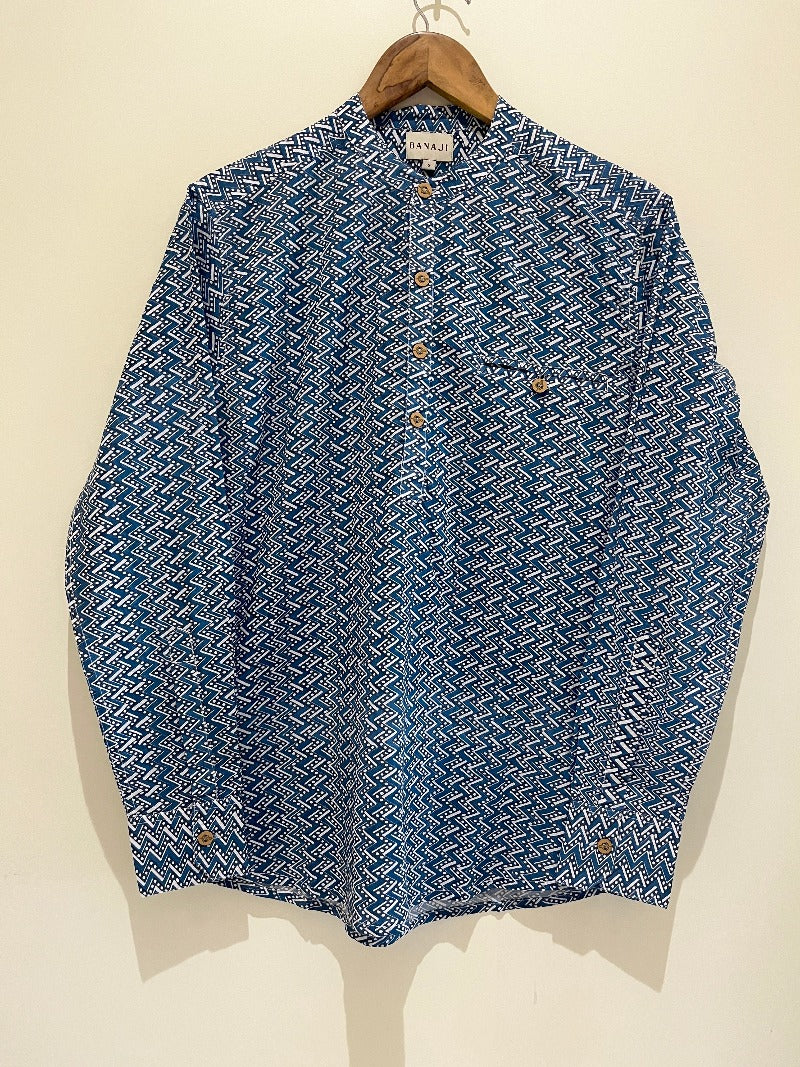 COTTON PRINTED FULL SLEEVE KURTA