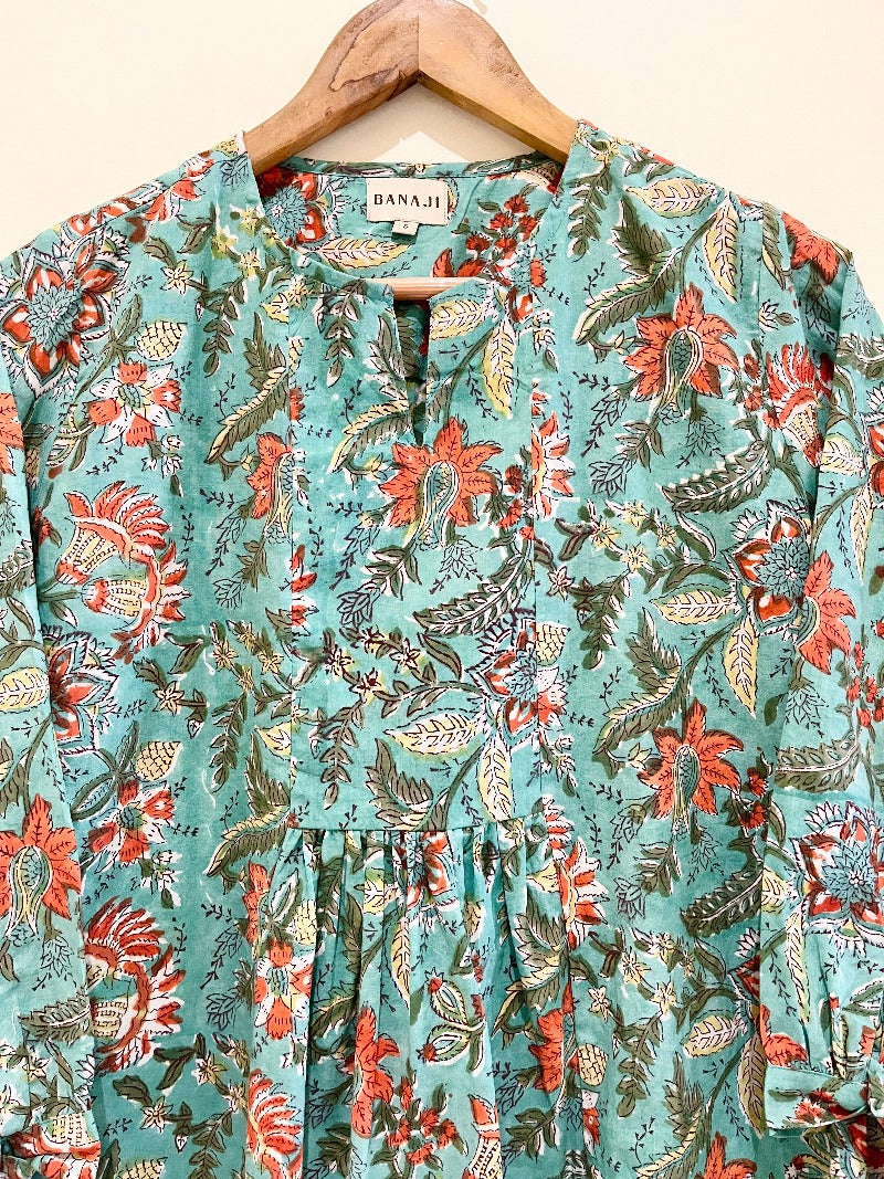 Block Printed Cotton Short Top