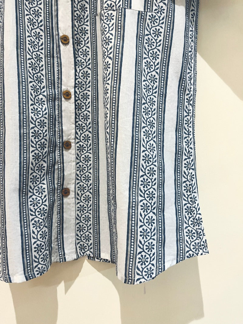 COTTON BLOCK PRINTED HALF SLEEVE SHIRT