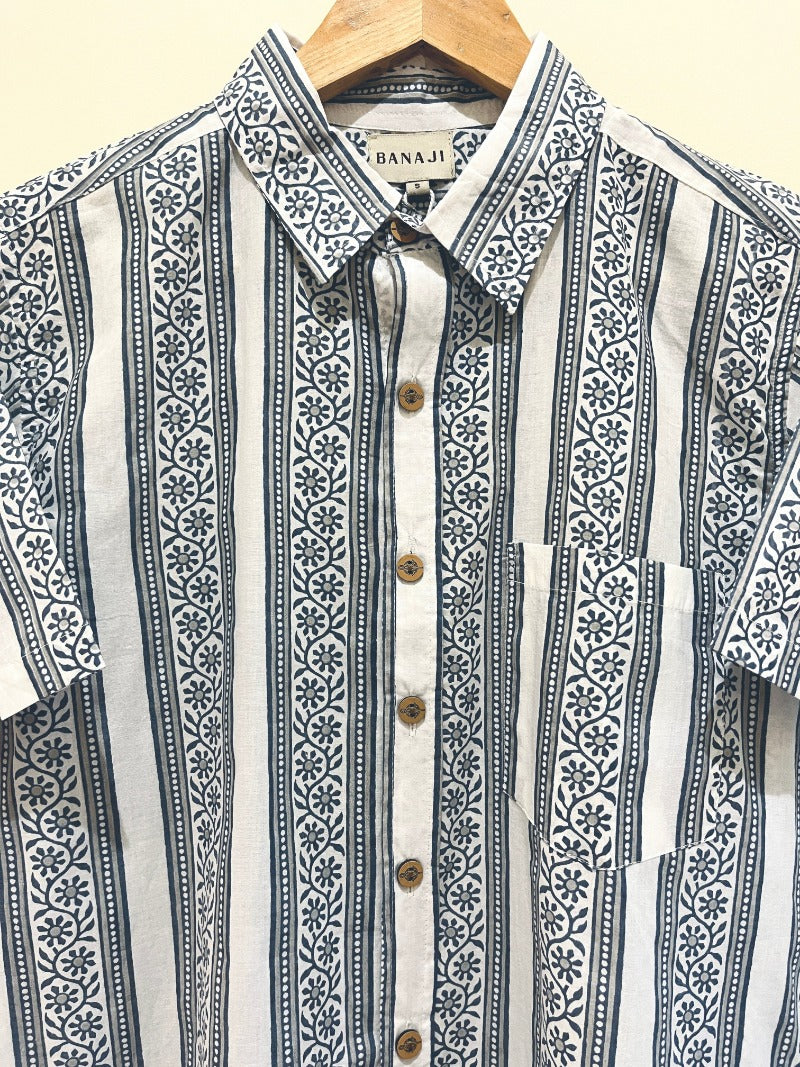 COTTON BLOCK PRINTED HALF SLEEVE SHIRT