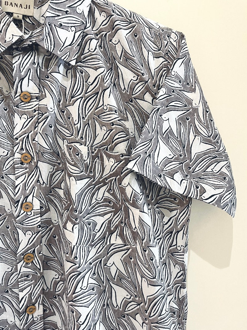 COTTON BLOCK PRINTED HALF SLEEVE SHIRT