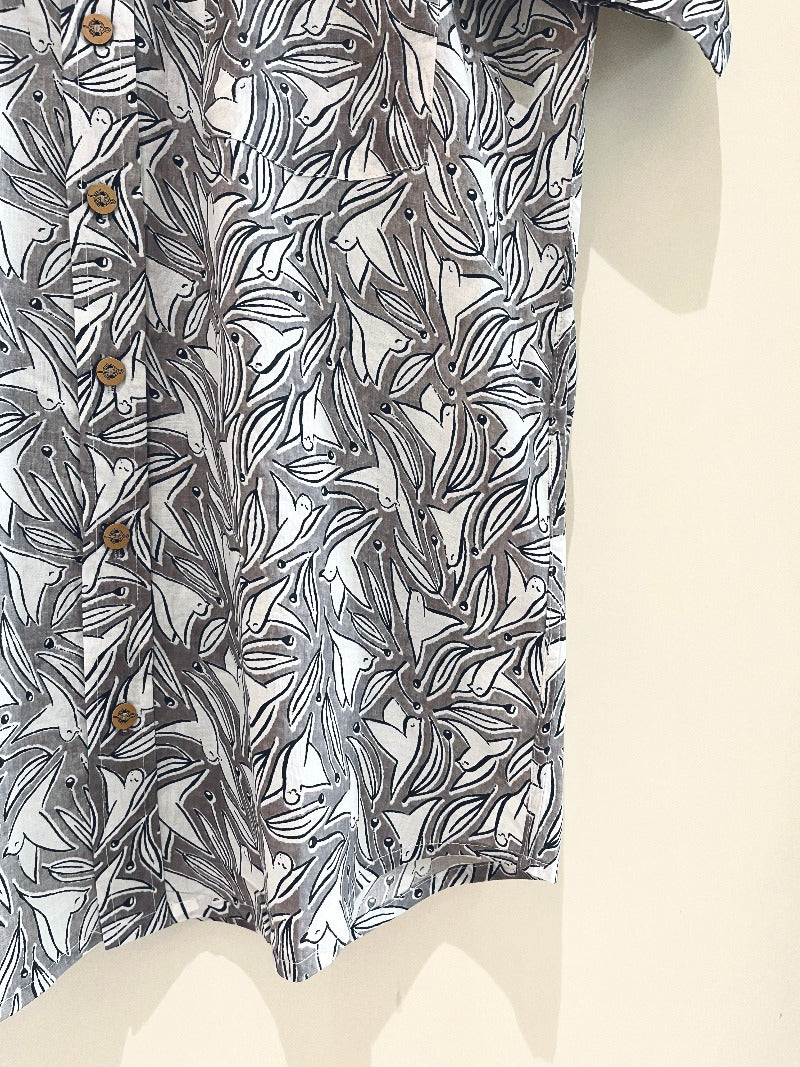 COTTON BLOCK PRINTED HALF SLEEVE SHIRT