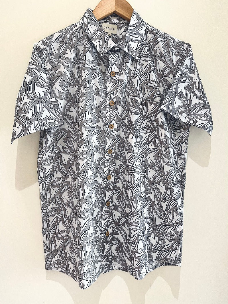 COTTON BLOCK PRINTED HALF SLEEVE SHIRT
