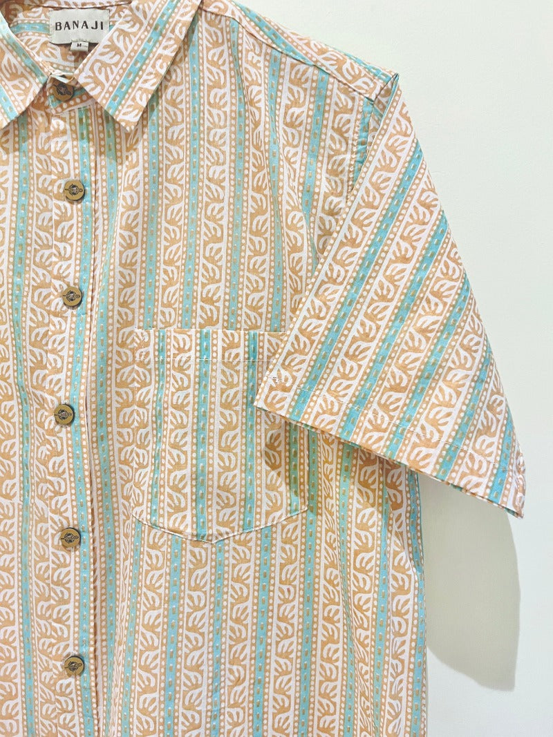 COTTON BLOCK PRINTED HALF SLEEVE SHIRT