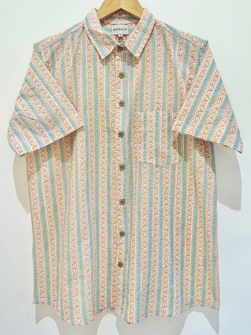 COTTON BLOCK PRINTED HALF SLEEVE SHIRT