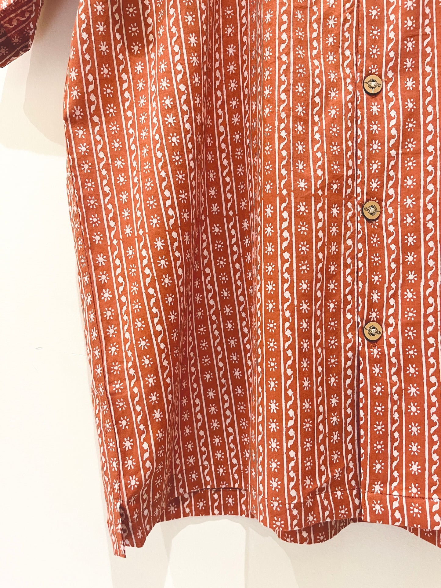 COTTON BLOCK PRINTED SLIM FIT SHIRT