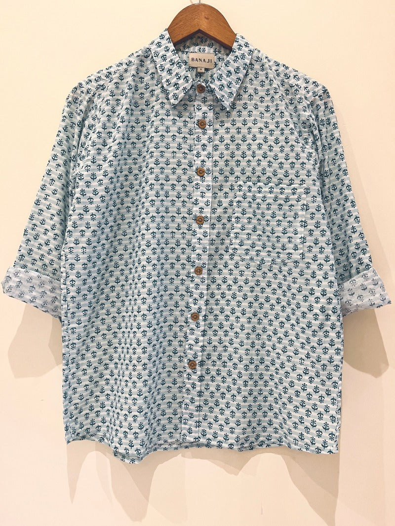 COTTON BLOCK PRINTED FULL SLEEVE SHIRT
