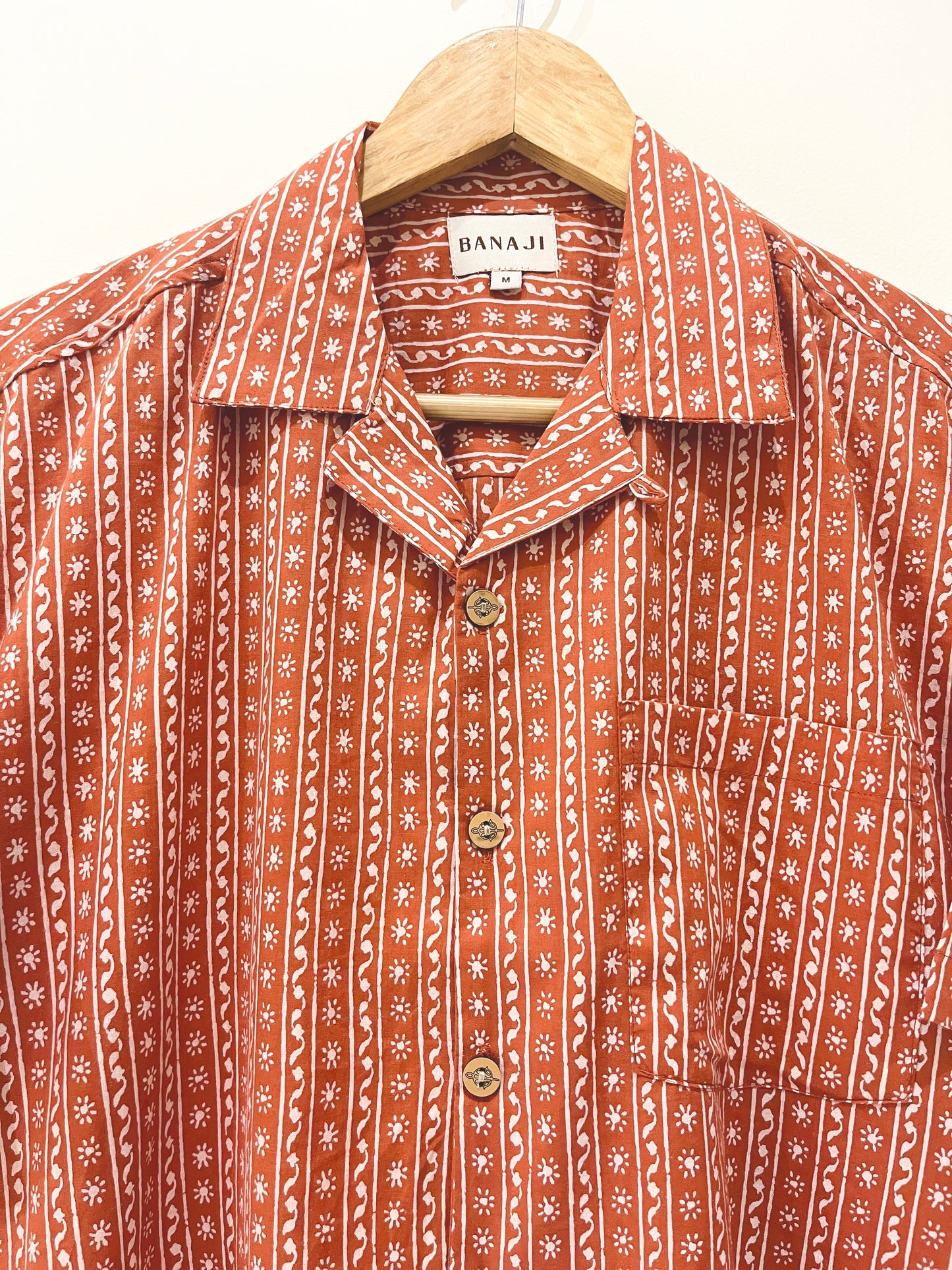 COTTON BLOCK PRINTED SLIM FIT SHIRT