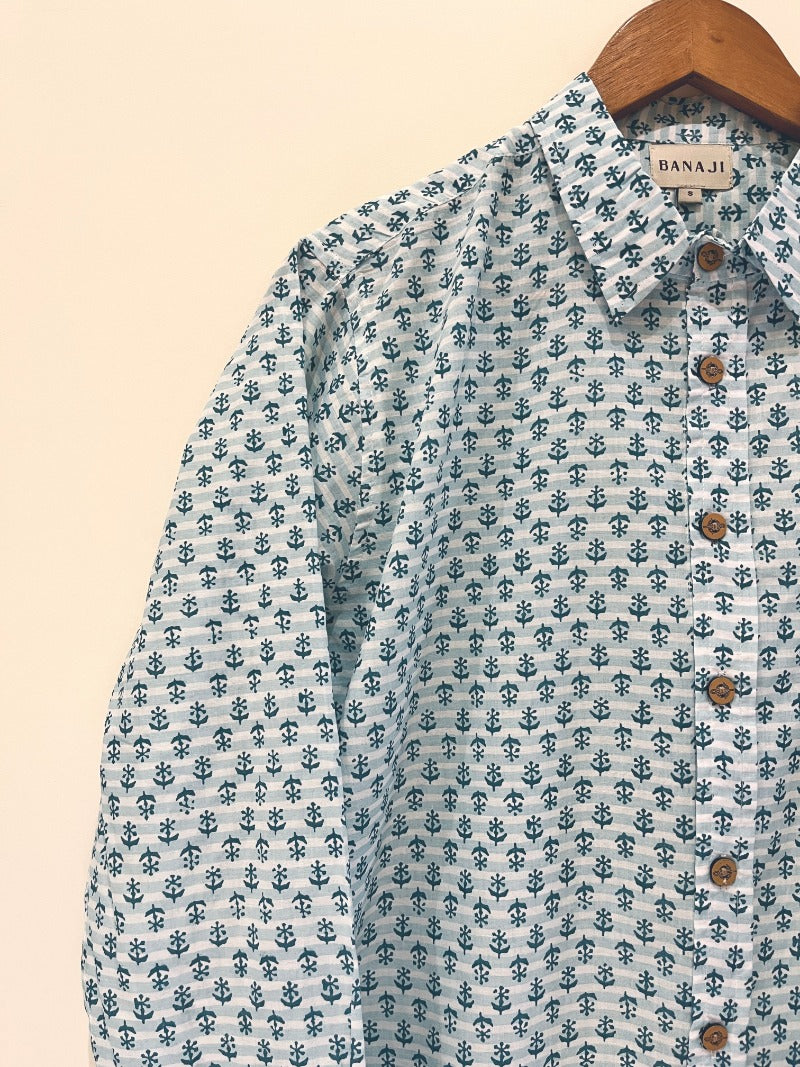 COTTON BLOCK PRINTED FULL SLEEVE SHIRT