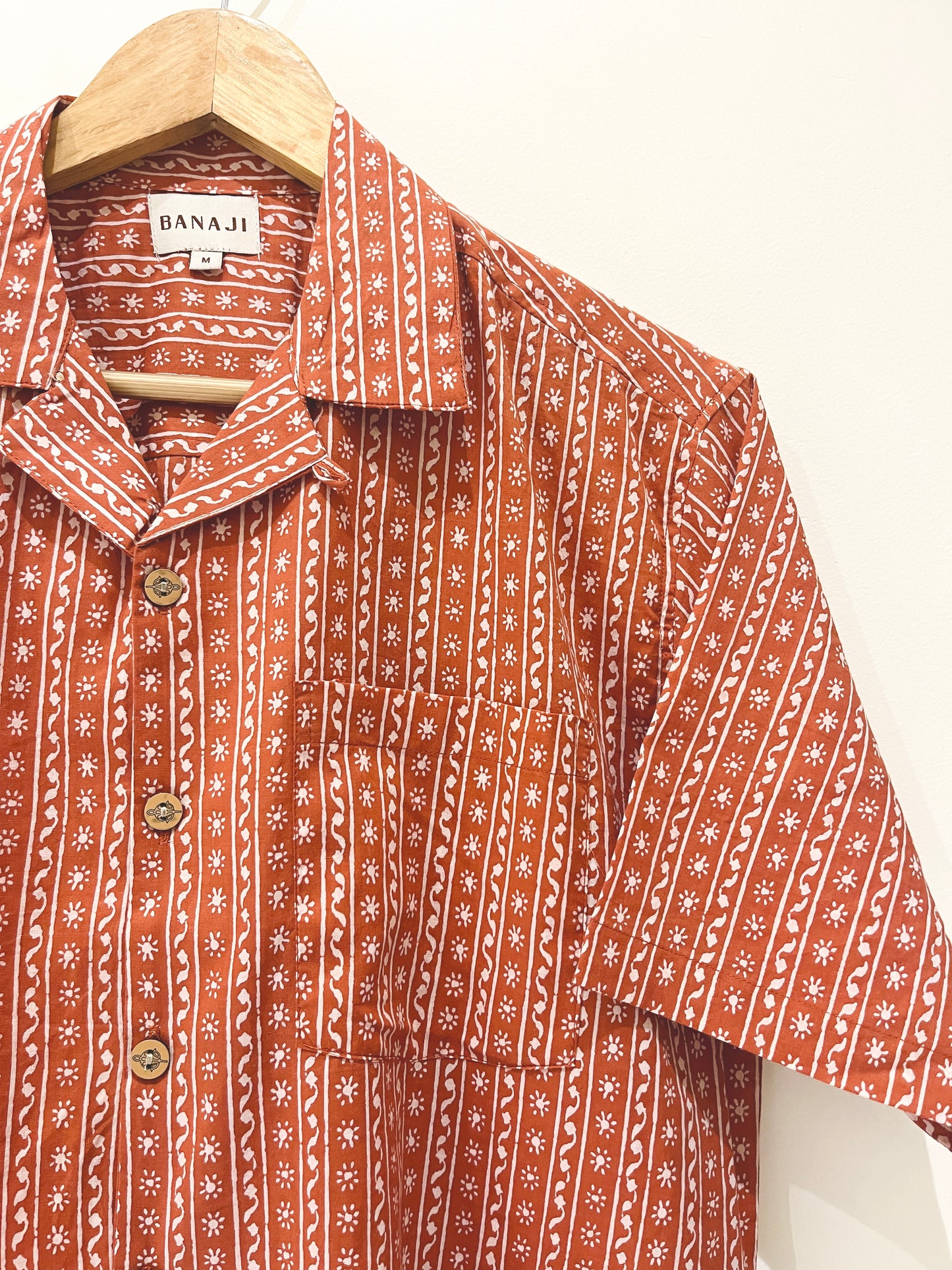 COTTON BLOCK PRINTED SLIM FIT SHIRT