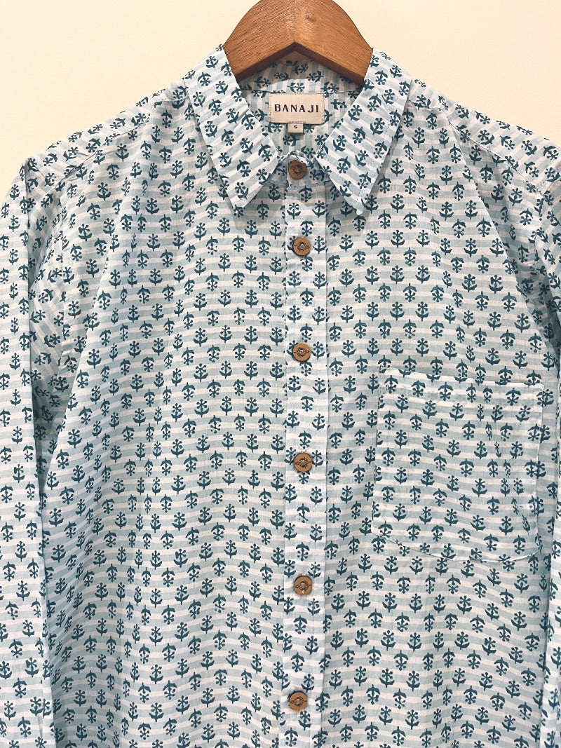 COTTON BLOCK PRINTED FULL SLEEVE SHIRT