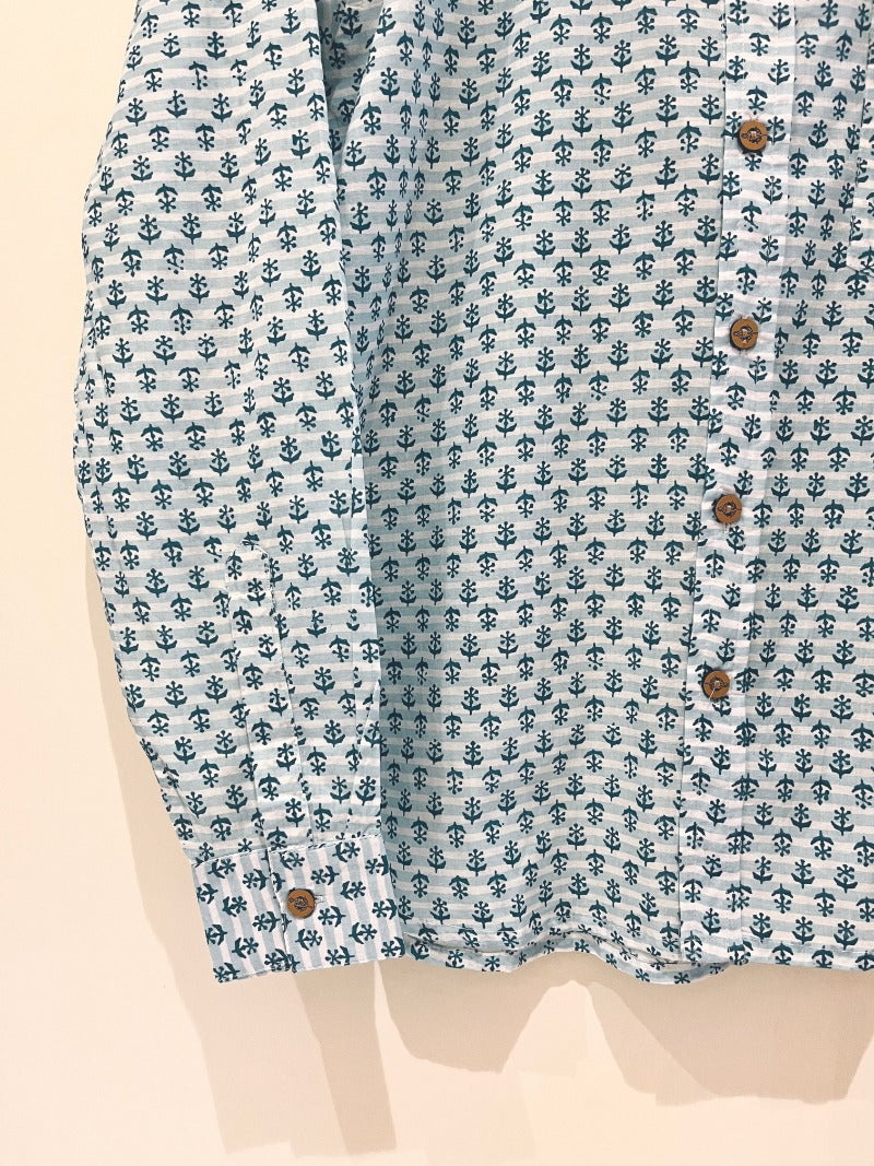 COTTON BLOCK PRINTED FULL SLEEVE SHIRT