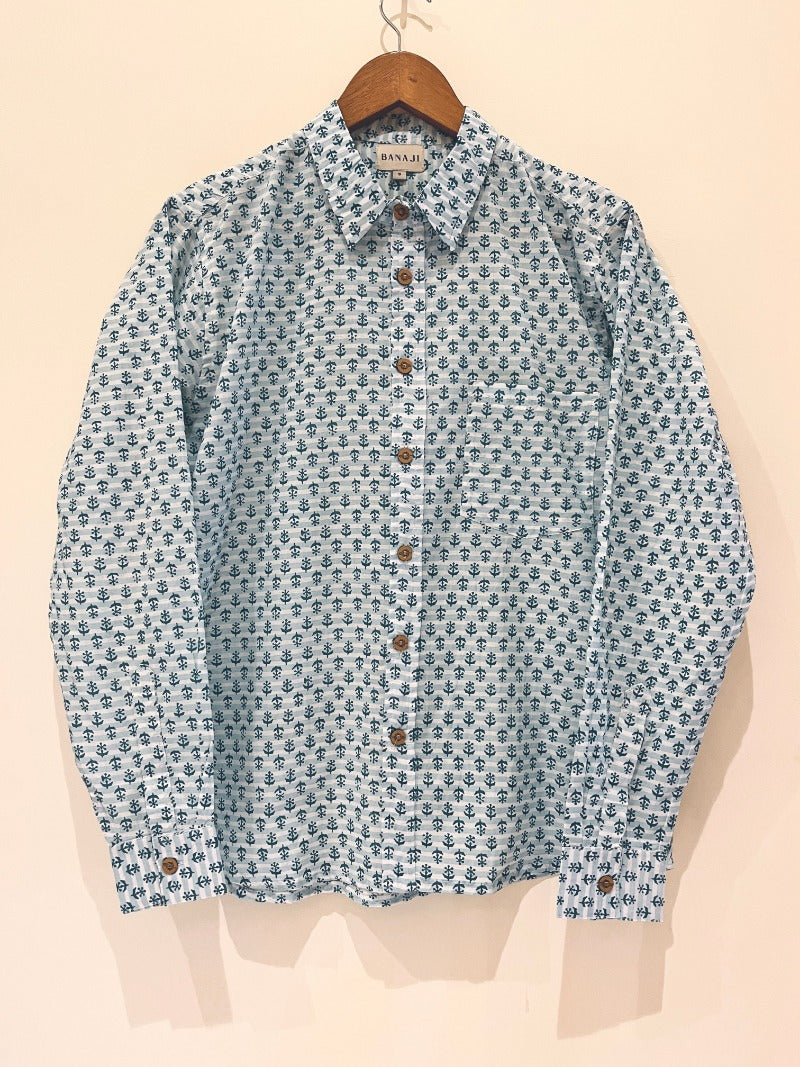COTTON BLOCK PRINTED FULL SLEEVE SHIRT