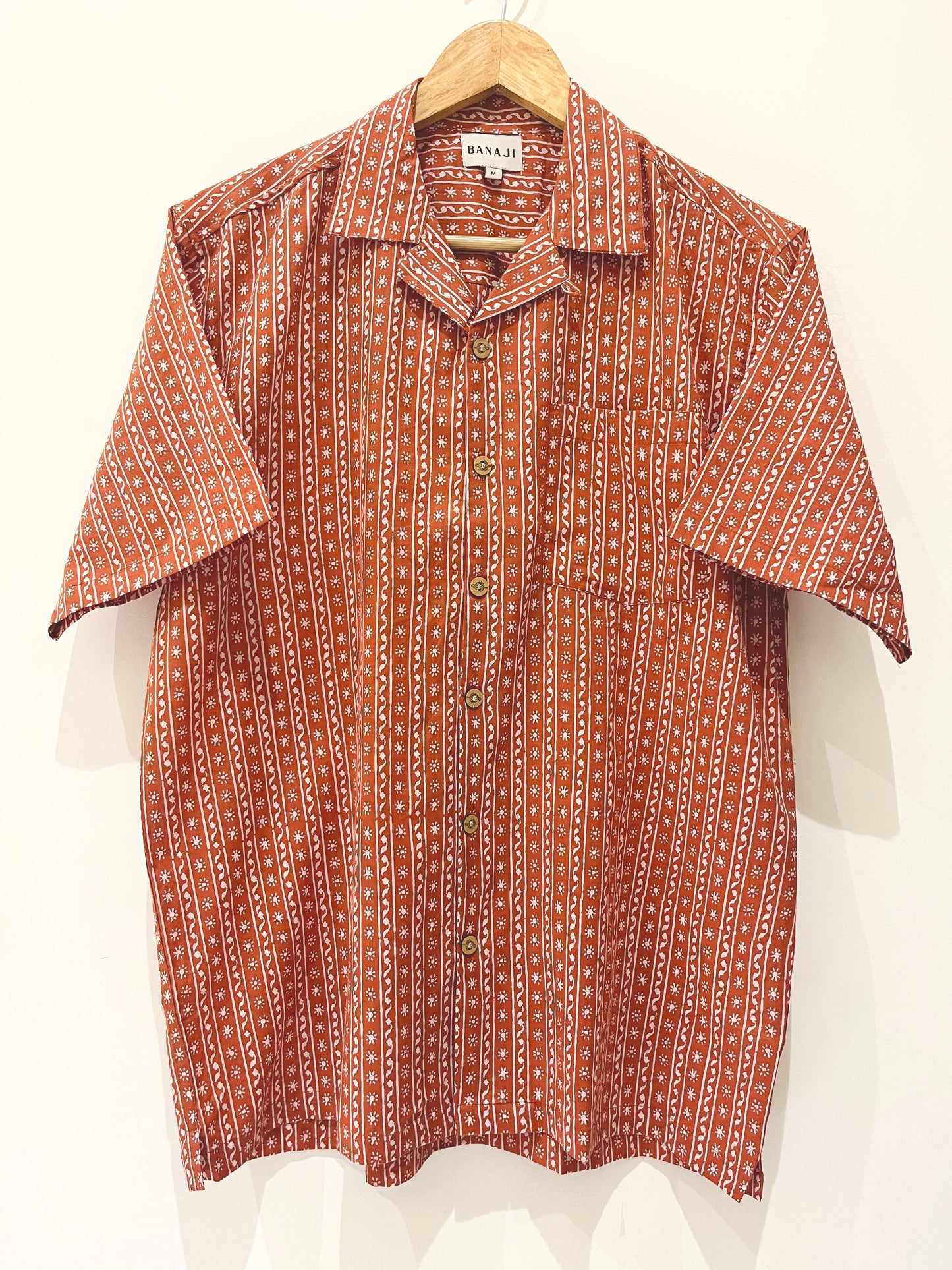 COTTON BLOCK PRINTED SLIM FIT SHIRT