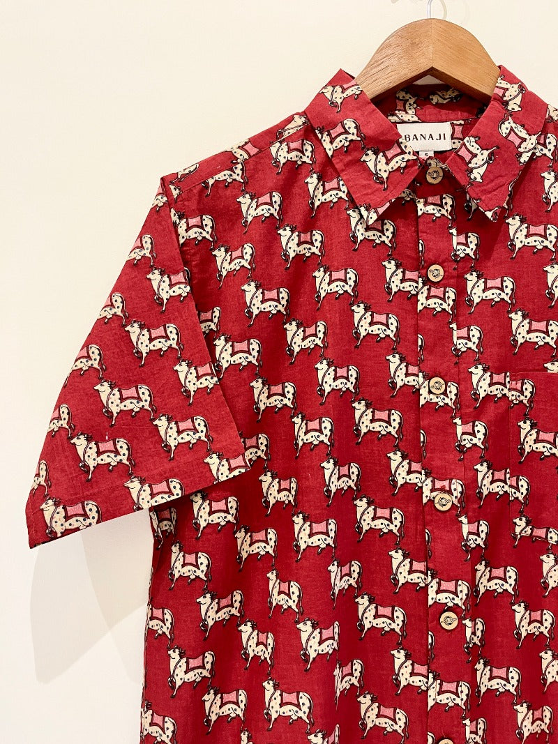 COTTON PRINTED HALF SLEEVE SHIRT