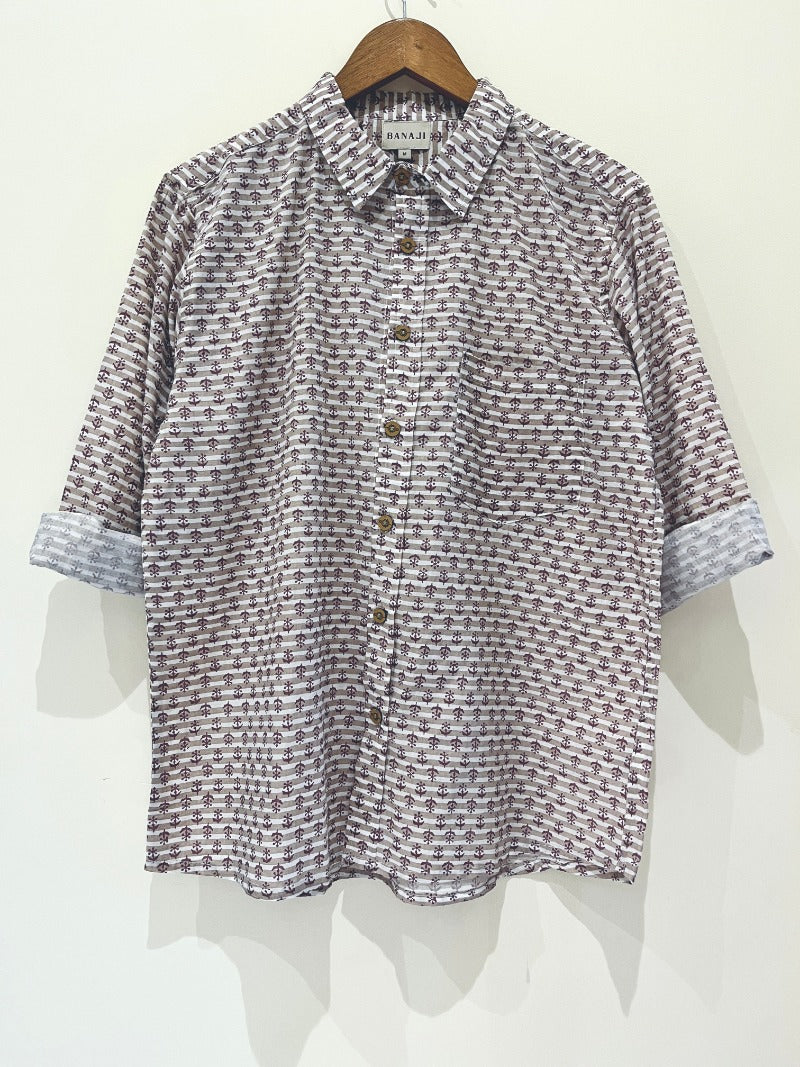 COTTON BLOCK PRINTED FULL SLEEVE SHIRT