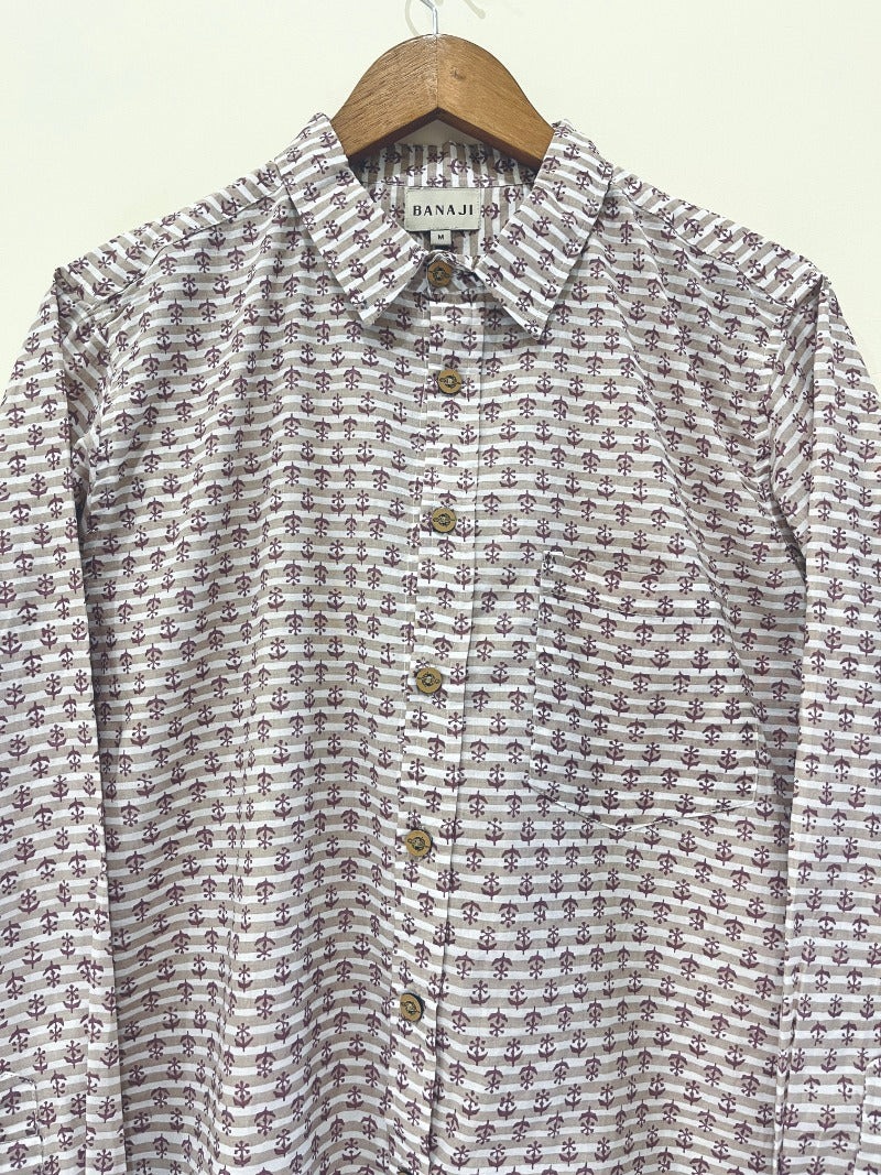 COTTON BLOCK PRINTED FULL SLEEVE SHIRT