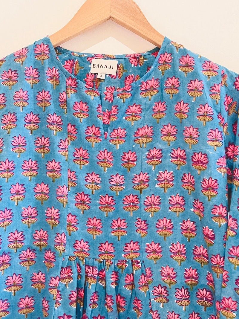 Block Printed Cotton Short Top