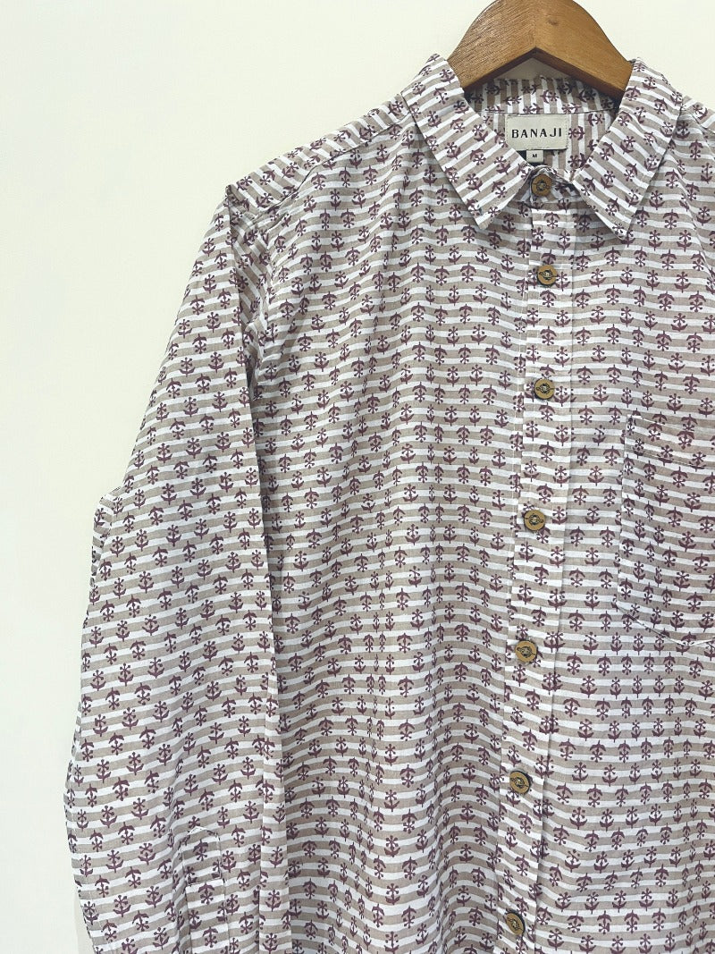 COTTON BLOCK PRINTED FULL SLEEVE SHIRT