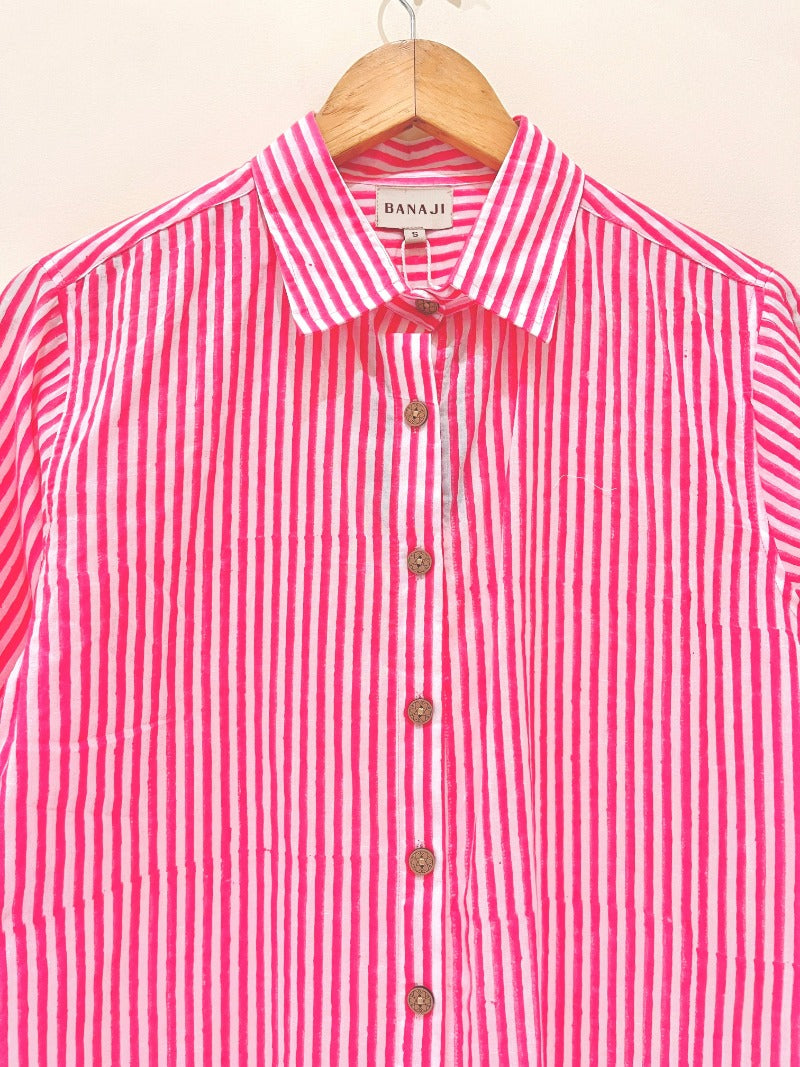 'Most Loved' Pink Stripe Printed Co-Ord Set - Pre Order