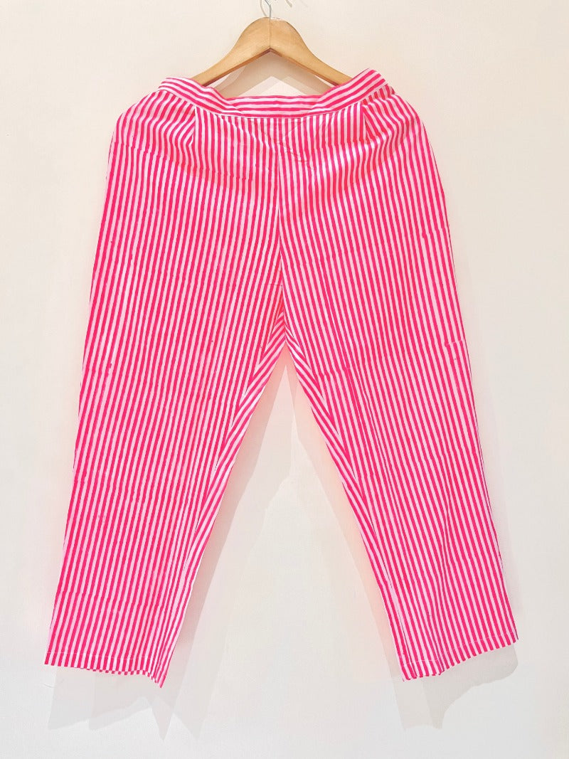 'Most Loved' Pink Stripe Printed Co-Ord Set - Pre Order