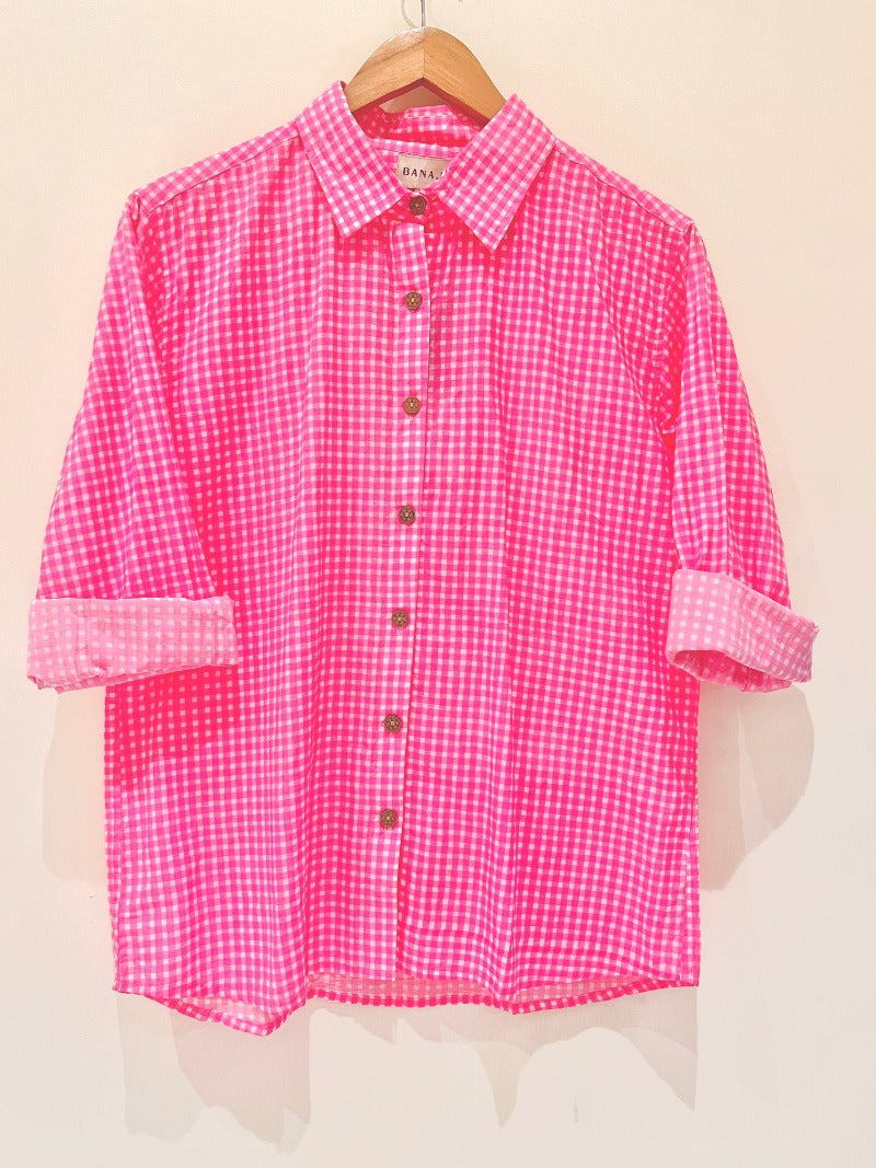 Pink Gingham Printed Co-Ord Set